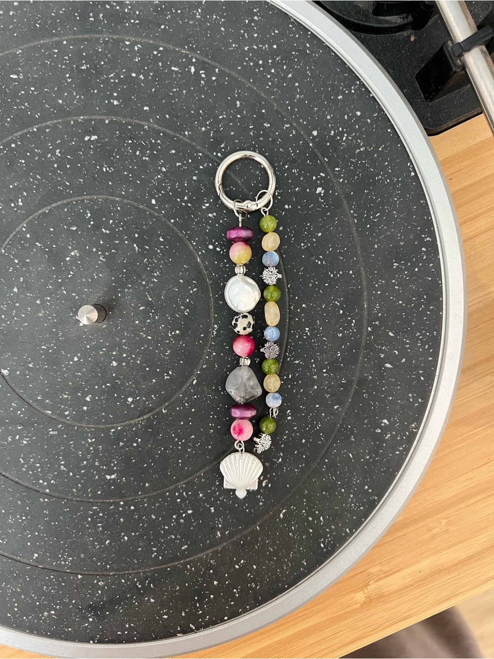 Beaded Shell Keychain Charm - Multicolor - Picture 2 of 3